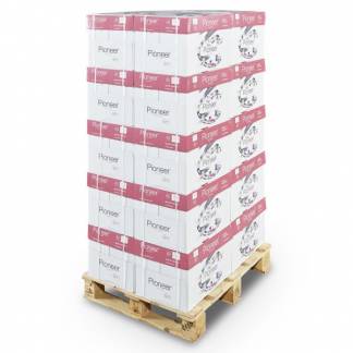 Pioneer, office paper, white, Ubestr&oslash;get Kopipapir, tr&aelig;fri ECF, 90g/m2, 420mm x 297mm, A3, Bred bane, pakke a 500 ark FSC Mix 70\% EU-milj&oslash;m&aelig;rke