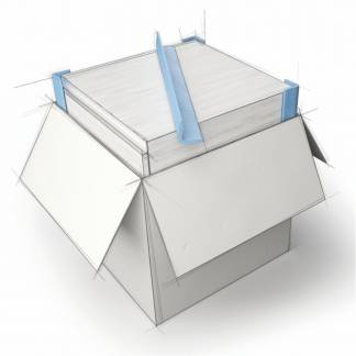 Skumprofiler, Nomapack, L-75, L-profil l&aelig;ngde: 2000 mm, polyethylen, bl&aring; karton a 105 stk, palle a 420 stk