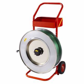 B&aring;ndvogn, til manuel brug, Plast/st&aring;l R&oslash;d, til PP/PET-b&aring;nd for kernediameter: 406 mm v&aelig;gt: 30.000 kg, karton a 1 stk palle a 4 stk
