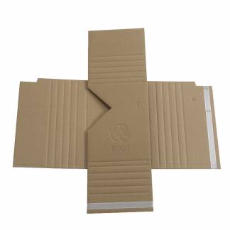 Krydspack, udvendig dim: 310 x 250 x 100 mm, indre dim: 310 x 250 x 100 mm 1-lags,B-flute, 3.000 mm, FEFCO 0473 Testliner, brun, palle a 1200 stk palle a 1200 stk, FSC Mix 70\%