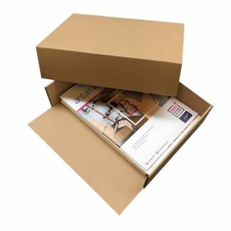 Arkiv&aelig;ske, Master'in Access indre dim: 315 x 235 x 80 mm, 1-lags E-flute, 2.000 mm, FEFCO 0200, Testliner brun, bundt a 50 stk, FSC Mix 70\%