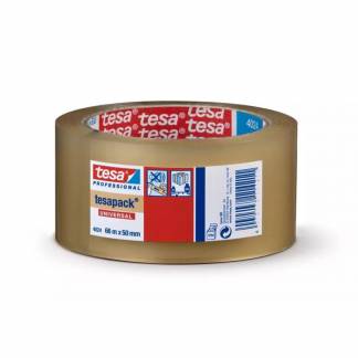 Pakketape, TESA 4024, 50 mm x 66.00 m 28 &micro;m, kernediameter: 76 mm, h&aring;ndrulle pp, Akryl, low noise, transparent kasse a 36 ruller, palle a 2376 ruller