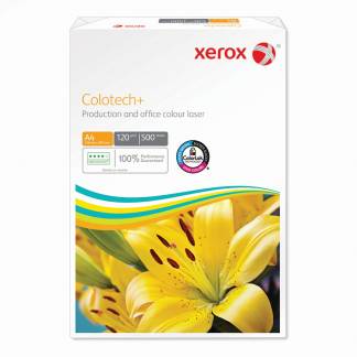 Xerox, Colotech+, white, Kopipapir tr&aelig;fri ECF, 120g/m2, 210mm x 297mm, A4 Smal bane, pakke a 500 ark, FSC Mix 70% 003R99009