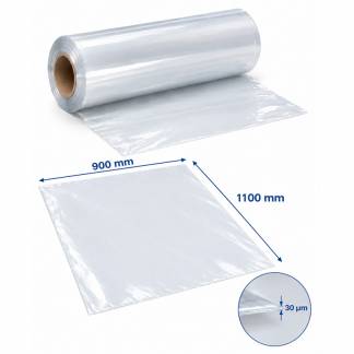 Topark, 30 &micro;m, Rulle, 900 mm x 440.00 m Perforeret for hver 1100mm, LD-PE transparent, rulle a 400 stk
