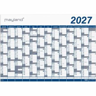 Kalender, Mayland, Wall 1x13 month &aring;r: 2027, hvid,