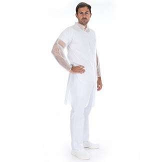 Bes&oslash;gsjakker Bes&oslash;gsjakke med knapper XXL, Non-woven hvid, pakke a 100 stk