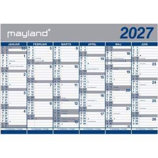 V&aelig;gkalender, Mayland k&aelig;mpe, 60x707mm &aring;r: 2027, Flerfarvet,