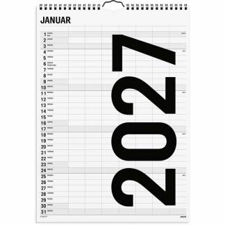 V&aelig;gkalender, Mayland Familie, Family 340x483mm &aring;r: 2027, sort,, FSC Mix Credit