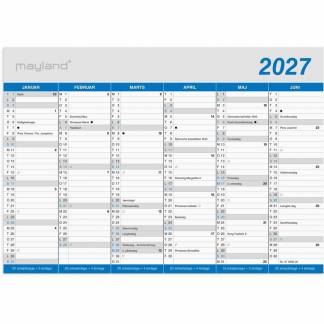 V&aelig;gkalender, Mayland, Classic, 209x147mm &aring;r: 2027, Flerfarvet,, FSC Mix Credit