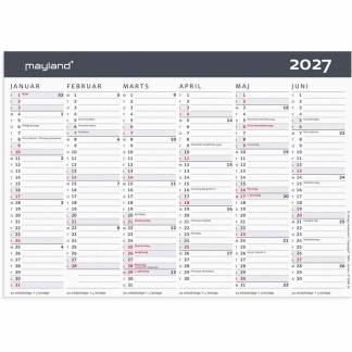 V&aelig;gkalender, Mayland, MODERNE, 209x147mm &aring;r: 2027, Flerfarvet,, FSC Mix Credit