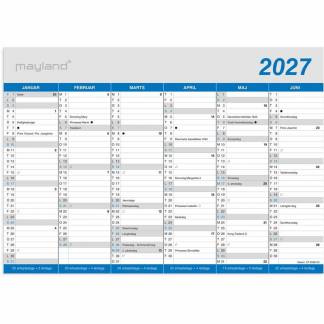 V&aelig;gkalender, Mayland, Classic, A4, 297 x210mm &aring;r: 2027, Flerfarvet,, FSC Mix Credit