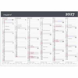 V&aelig;gkalender, Mayland, MODERNE, 419x297mm &aring;r: 2027, Flerfarvet,, FSC Mix Credit