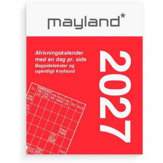 V&aelig;gkalender, Mayland Tear-off, 50x65mm &aring;r: 2027, sort,, FSC Mix Credit