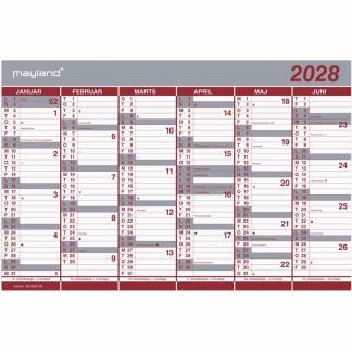 V&aelig;gkalender, Mayland k&aelig;mpe, 439x290mm &aring;r: 2028, Flerfarvet,, FSC Mix Credit