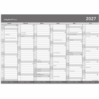 V&aelig;gkalender, Mayland, 292x210mm &aring;r: 2027, Gr&aring;,, FSC Mix Credit