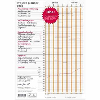 &Aring;rskalender, Mayland Projekt Planner 210x298mm &aring;r: 2029, Flerfarvet,, FSC Mix Credit