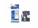 Labeltape Brother TZe-R254 24mmx4m guld p&aring; hvid satin