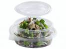 Plastbakke m/h&aelig;ngslet l&aring;g R-PET oval 1000ml 97013 50stk/pak
