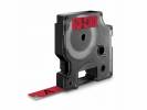 Labeltape DYMO D1 45017 S0720570 12mmx7m sort p&aring; r&oslash;d