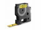 Labeltape DYMO D1 45018 S0720580 12mmx7m sort p&aring; gul