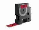 Labeltape DYMO D1 45807 S0720870 19mmx7m sort p&aring; r&oslash;d