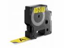 Labeltape DYMO D1 45808 S0720880 19mmx7m sort p&aring; gul