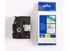 Labeltape Brother TZe-261 36mmx8m sort p&aring; hvid lamineret