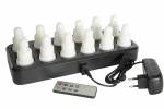 LED lys genopladelig Duni 70x40mm varm hvid 12t 12lys/pak