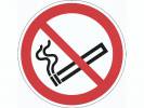 Advarselsklistermærke Rygning forbudt Ø43cm 0,4mm hvid/rød