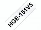 Labeltape Brother HGe-151V5 24mmx8m sort p&aring; klar 5stk/pak
