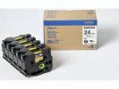 Labeltape Brother HGe-651V5 24mmx8m sort p&aring; gul 5stk/pak