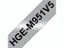 Labeltape Brother HGe-M951V5 24mmx8m sort p&aring; mats&oslash;lv 5stk/pak
