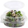 Plastbakke m/hængsl. låg 50stk R-PET oval 370ml 166x131x45mm