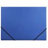 Kartonmappe Q-Line A4 blå m/3 klapper & elastik blank 