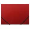 Kartonmappe Q-Line A4 rød m/3 klapper & elastik blank 
