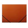 Kartonmappe Q-Line A4 orange m/3 klapper & elastik blank 