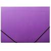 Kartonmappe Q-Line A4 lilla m/3 klapper & elastik blank 