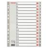 Register Ess. A4 1-15 grå PP plast m/forblad 