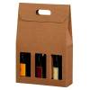 Vinemballage brun åben bølge gaveæske til 3fl 3/4l 20stk/pk