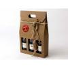 Vinemballage brun åben bølge gaveæske til 3fl 3/4l 20stk/pk
