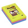 Post-it notes Super Sticky ass. linieret 101x152mm 3blk/pak