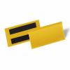 Lagerlomme/etiketholder m/magnet 100x38mm gul