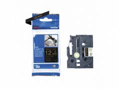 Labeltape Brother TZe-R334 12mmx4m guld p&aring; sort satin