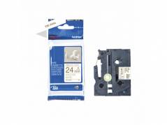 Labeltape Brother TZe-R254 24mmx4m guld p&aring; hvid satin