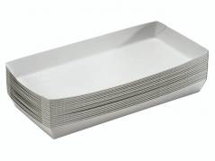 P&oslash;lsebakke m/kant 200x90x20mm hvid u/tryk 5x100stk/pak