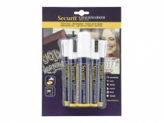 Chalkmarker Securit hvid ass. str. 5stk/pak