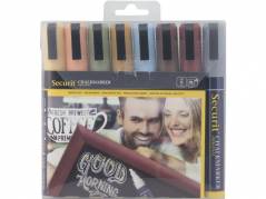 Chalkmarker Securit earth tones 2-6mm 8stk/pak