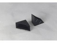 Hj&oslash;rnebeskytt. plast 4-sidet sort 50x50x28mm 1000stk/kar