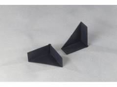 Hj&oslash;rnebeskyttelse plast 3-sidet sort 70x70x28mm 1000stk/kar