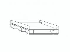 Engangspalle 1200x800x150mm m/påhæftet bølgepap bund 14